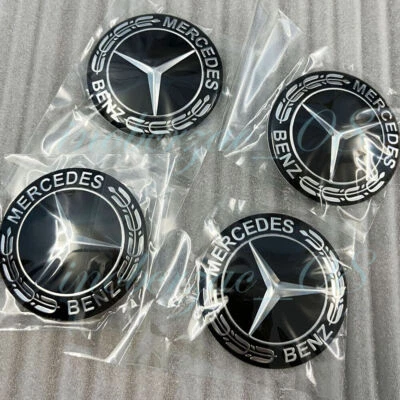 4x 65mm Nabendeckel Nabenkappen Felgendeckel Aufkleber Für Mercedes Benz MB A E - Bild 1 von 3