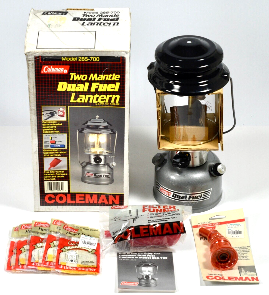 Coleman Dual Fuel ランタン 285-700 Vintage 1992 Coleman 285-700 Dual Fuel 2 Mantle Lantern w