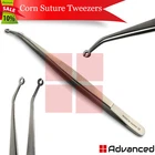 Surgical Tissue Holding Corn Suture Tweezers 6" Dental Eyelet Angled Forceps