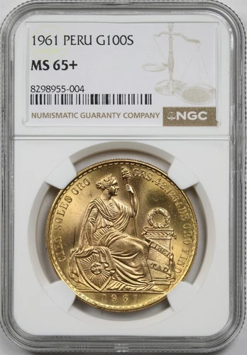 1961 Peru G100S NGC MS 65 + Plus Gold 100 Soles