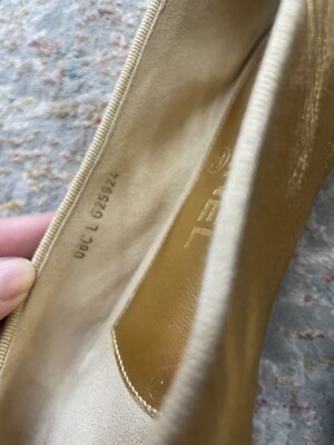 Chanel gold ballet flats 35 | eBay