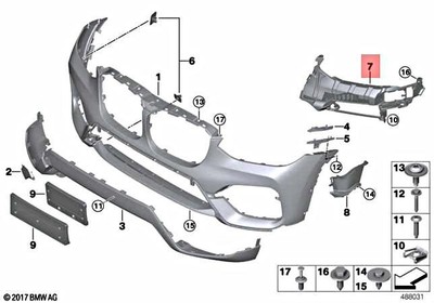 Genuine BMW X3 G01 X3 18d TX11 TX12 Support Fog Lamp Right 51117399978
