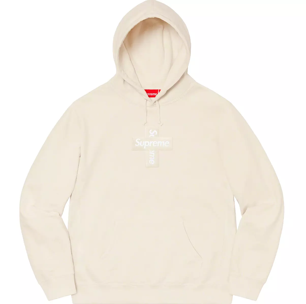 Sweat shirt à capuche logo Supreme Cross Box sweat à capuche naturel FW20 FLAMBANT NEUF   Taille XL