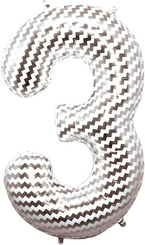 34" Large Chevron Number Balloons Happy Birthday Jumbo Foil Mylar Balloon - Imagen 3 de 10