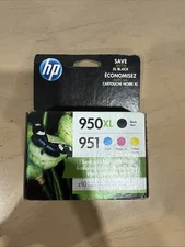HP 950XL Black / 951 Cyan, Magenta, Yellow Ink Cartridges, Exp 04/2021