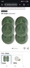 8 " Christmas Tree Salad Plates Set for Holiday Meals Ideal for Pasta