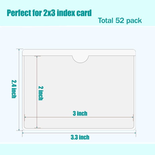 52 Stück Karteikarten Halter 2x3 Zoll, Etiketten für Aufbewahrungsbehälter Klar Kunststoff Adh... - Bild 2 von 7