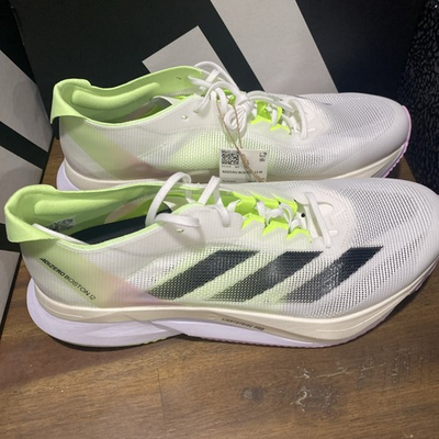#ad Size 11 adidas Adizero Boston 12 White Green Spark $89.00