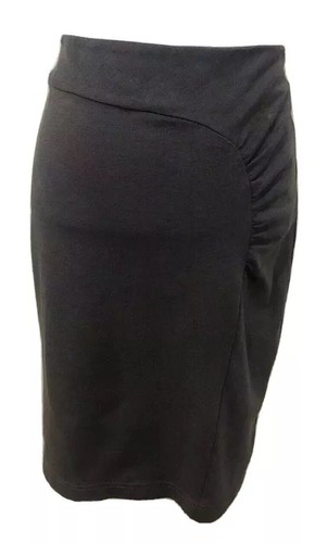 VERONIKA MAINE Charcoal Knit BodyCon Ruched Stretch Skirt. Size 8. GUC - Picture 1 of 6