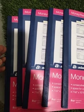 5 Adams 3-Part Rent Receipt Book 7-5/8" x 10-7/8" 100 Sets, Carbonless TC1182