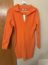 NEW with tags Urban outfitters fitted orange knit dress Size Medium 