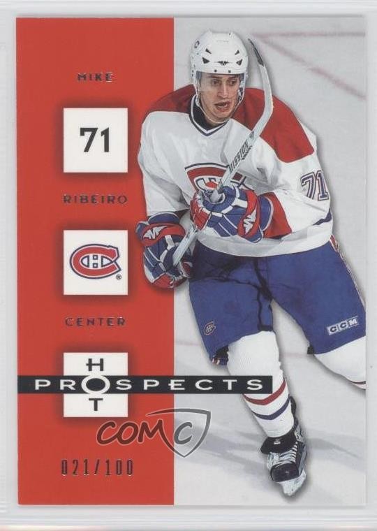 2005-06 Fleer Hot Prospects Red Hot 21/100 Mike Ribeiro #54 1i0