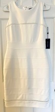 NEW Tommy Hilfiger Sz 4 Small White Dress Sheath Sleeveless Back Zip MSRP 109