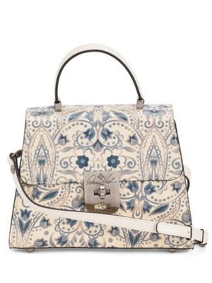 Patricia Nash Leather Chauny Italian Folklore Floral Handbag