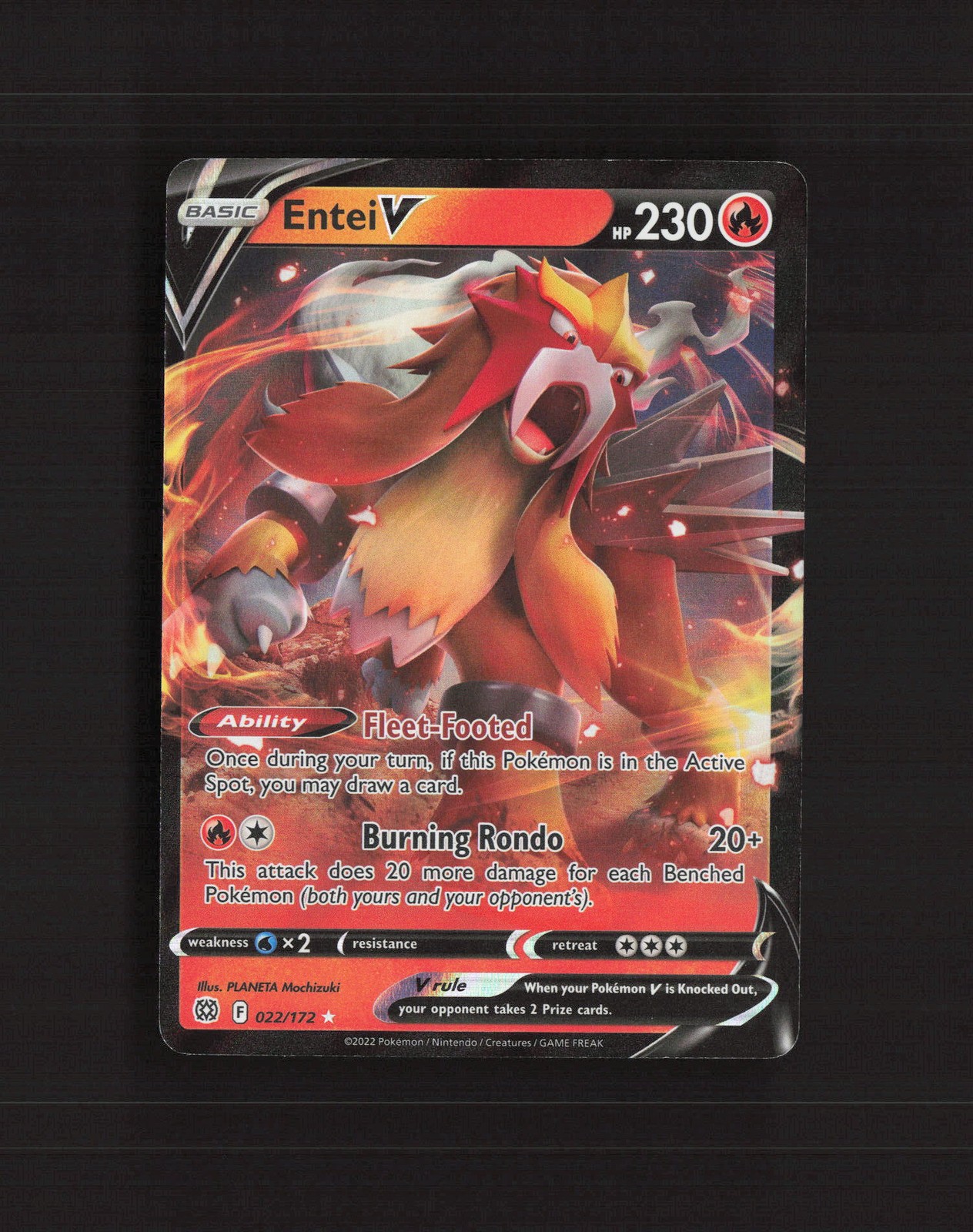Entei V 022/172 Brilliant Stars Ultra Rare Holo Pokemon Card NM