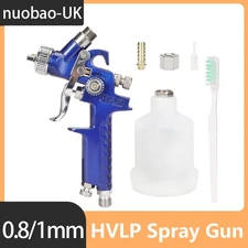 0.8/1.0mm HVLP Gravity Feed Air Nozzle Spray Gun 125ml Cup F Furniture Painting