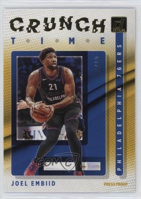2021-22 Panini Donruss Crunch Time Press Proof Gold 3/10 Joel Embiid #18 12eq