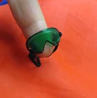 VINTAGE GI JOE 1964: JOEZETA GREEN BLACK-RIMMED GOGGLES LSO Race Car DPJ Driver