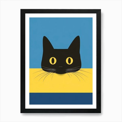 Schwarze Katze Leinwandbild 11 Kunstdruck gerahmt Wandbild Poster Leinwanddruck Bild