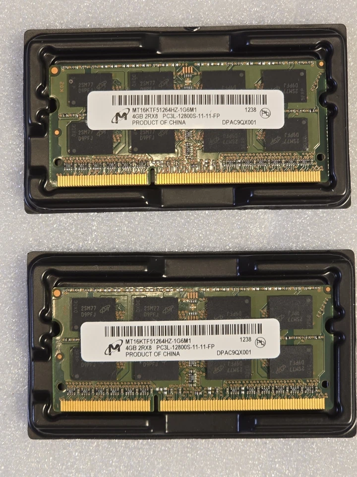 Micron MT16KTF51264HZ-1G6M1 Laptop Memory RAM 4GB PC3L-12800S (2 Sticks) - Image 2 of 4