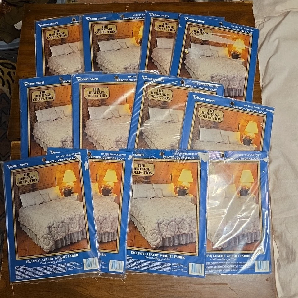 Vogart Heritage Printed "Cutwork Look" Quilt Blocks 72, 14"x14", Blocks Total - Image 2 of 4