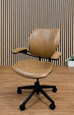 Humanscale Freedom Ergonomic Office Chair In Tan Brown Leather UK DELIVERY