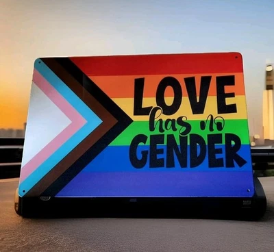 Blechschild Love has no gender LGBT CSD  Geschenk Spaß lustig Spruch (F92) - Bild 1 von 2