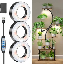 Indoor Plant Grow Light, 144 LEDs Full Spectrum with Timer and 3 Heads