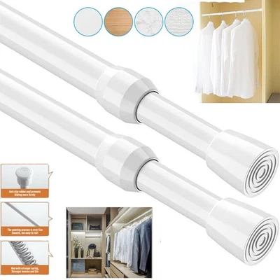 ESTOP-STAR Telescopic Net Voile Tension Curtain Rail Pole Rod Rods Extendable Spring Loaded