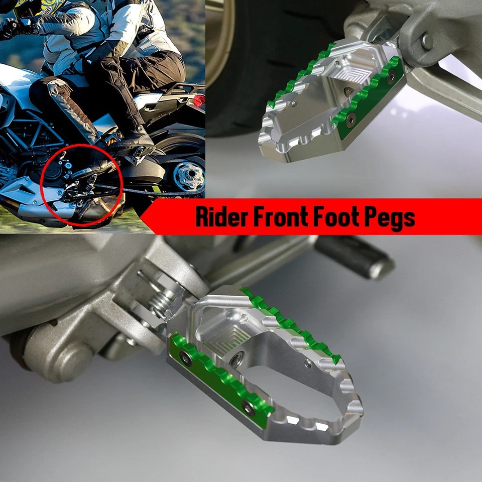 TRC Rider Front Silver Foot Pegs For Triumph STREET TRIPLE 675 / R 2007-2020 Foto 3 de 4