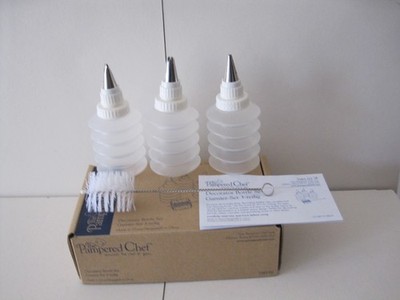 THE PAMPERED CHEF DEKORATEUR FLASCHEN SET 3 FLASCHEN PINSEL ANLEITUNG