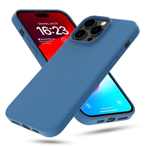 For iPhone 15 Pro Max Plus Liquid Silicone Case Shockproof Cover/Tempered Glass - Picture 42 of 64