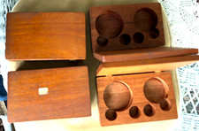 lot of 4 antique 6 slot factory mahongany pocket watch boxes very nice condition