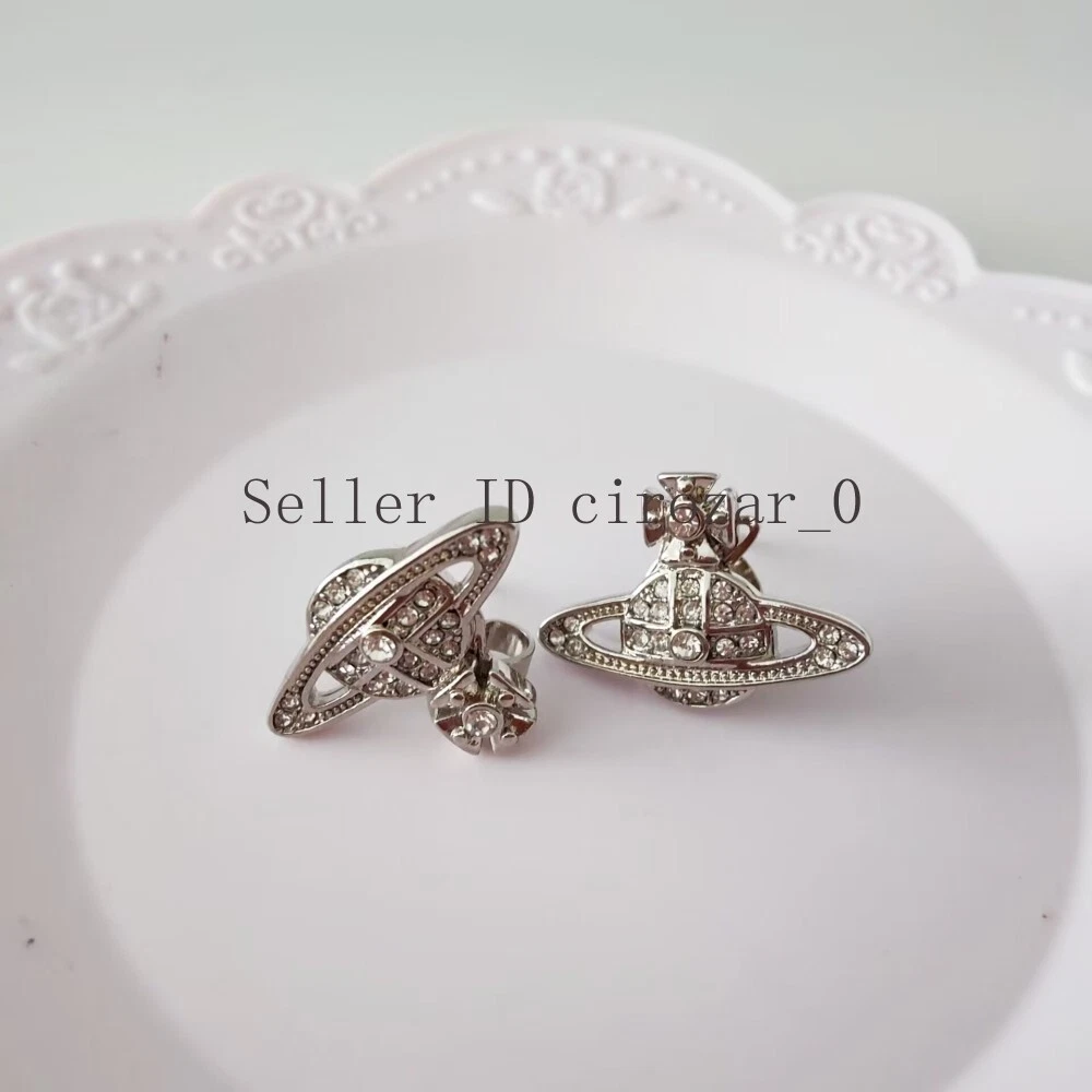 NEW Vivienne Westwood Bas Relief Crystal Orb Earrings New with