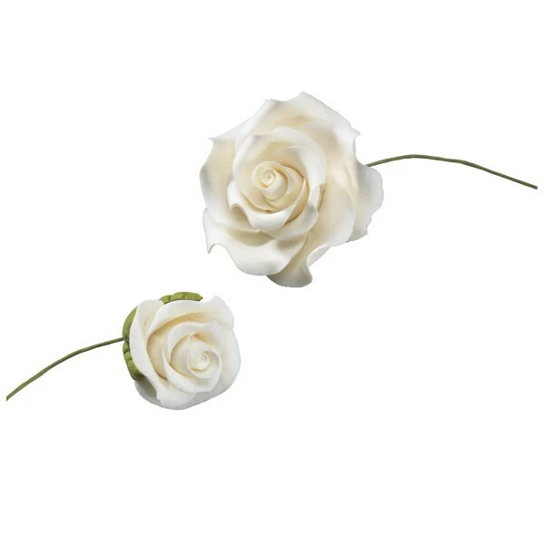 36 X White Cream Ivory Rose Gum Paste Gumpaste flowers Fondant Sugar - Photo 1/1