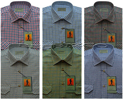 Herren traditionelle Country Classics Langarm Karohemden M - 6XL von Tom Hagan