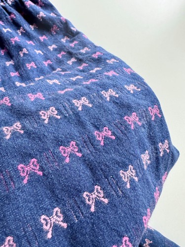 Vintage Girls' OSHKOSH B'GOSH Pink Bow Embroidered Blue Denim Overalls, Size 6 - Picture 12 of 14