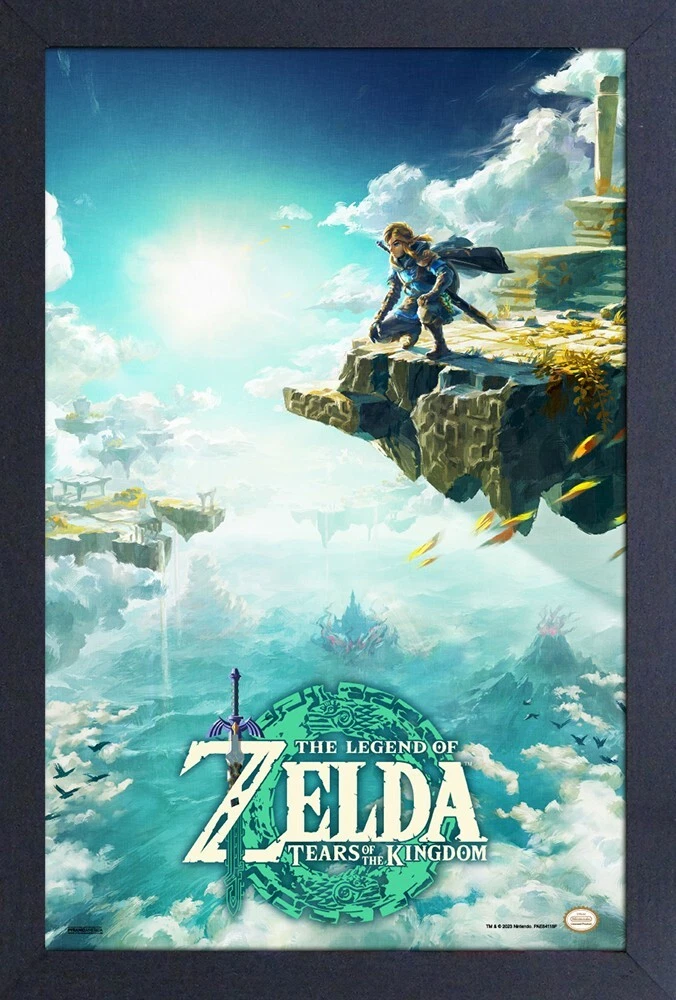 ZELDA TEARS OF THE KINGDOM TOTK LINK ULTRA HAND 13x19 FRAMED GELCOAT POSTER GIFT