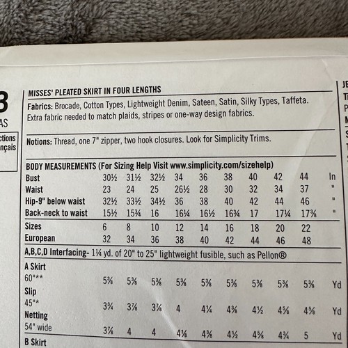 Simplicity Pattern 8743 Sz 14-22 Misses Midi Maxi Skirt Various Length Y2K 90s - Picture 5 of 6