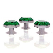 Handmade Malachite Gemstone Knob – Hexagon Cabinet & Drawer Pull | Natural Stone