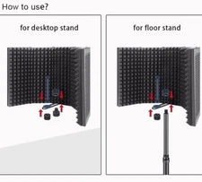 5 Panel Professional Studio Recording Microphone Isolation Shield