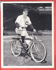 1948 ROLLFAST  ROADMASTER  BICYCLE    8 X 10  SILVER GEL   BOB FELLER  PREMIUM