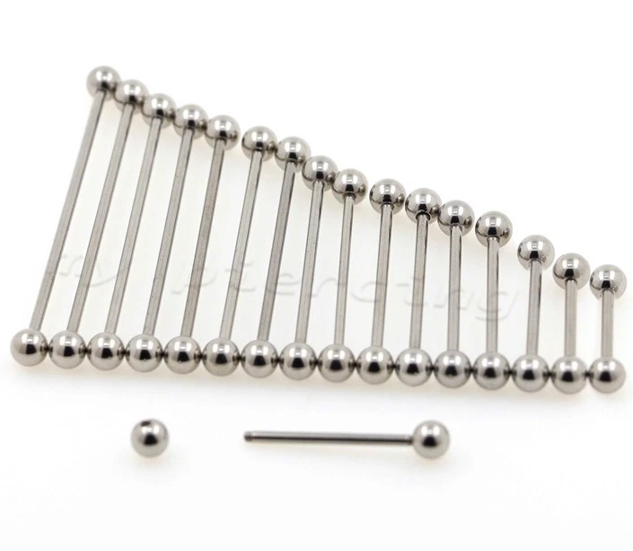 Anel industrial de aço cirúrgico para sobrancelha cartilagem de orelha Tragus anel de língua barra - Imagem 3 de 4