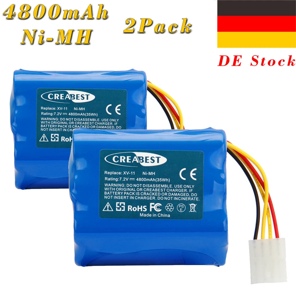 Akku 4.8Ah für Neato XV Signature Pro XV-21 XV-11 XV-15 XV-14 XV-25 7.2V Ni-MH