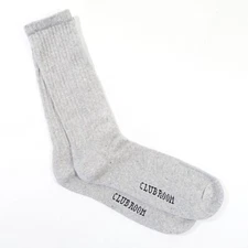 CLUB ROOM GRAY 1 PAIR SOFT CUSHIONED REGULAR CREW SOCKS MENS