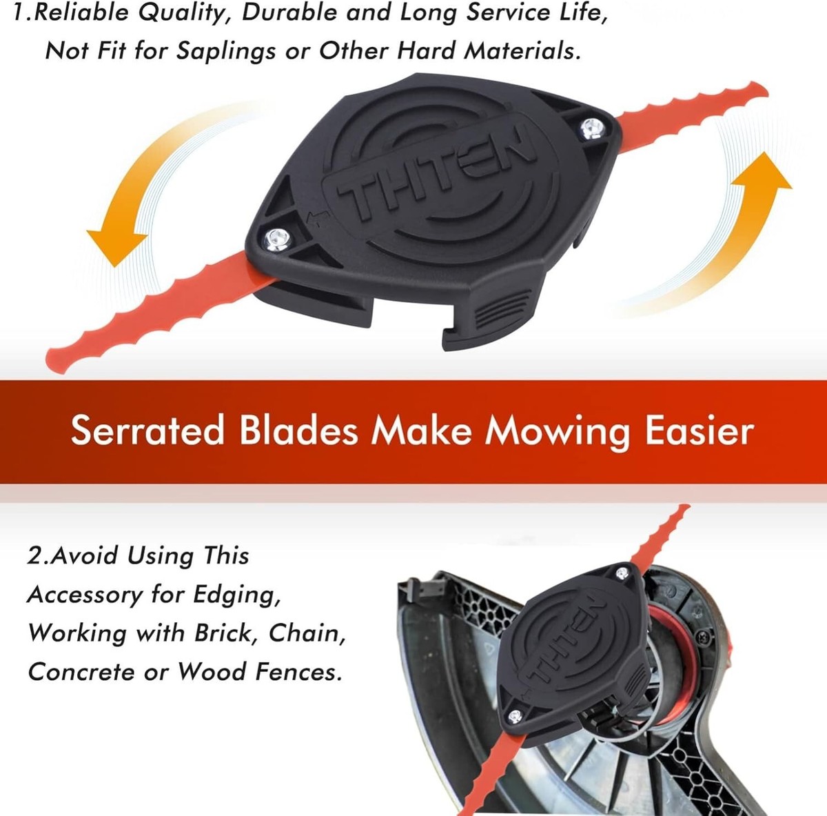 String Trimmer Replacement Blades Head for Hyper Tough 13in