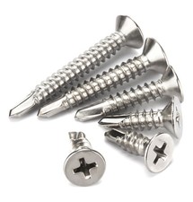  6- 14 Countersunk Head Self Drilling Sheet Metal Tek Screws 410 Stainless Steel