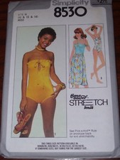 1978 UNCIRCULATED SIMPLICITY 8530-LADIES SWIMSUIT WRAP SKIRT PATTERN 10-14FF