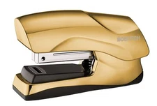 Gold Chrome Stapler No Jam Metal Finish Flat Clinch 40 Sheet Capacity