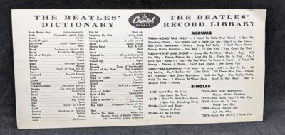 アート・デザイン・音楽 BEATLES DICTIONARY The Beatles Jive Dictionary Promo Card / Paper Sheet - Stamped | eBay